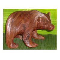 Wooden Walking Bear, Hand Carved From Suar Wood