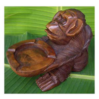 Wooden Monkey, Hand Carved From Suar Wood