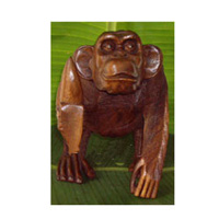 Wooden Monkey, Hand Carved From Suar Wood
