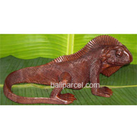 Wooden Walking Lizard, Hand Carved From Suar Wood