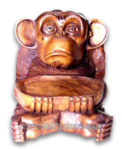 Wooden Monkey, Hand Carved From Suar Wood
