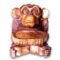 Wooden Monkey, Hand Carved From Suar Wood