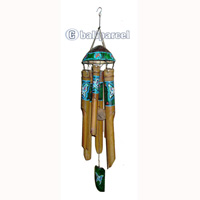 Bamboo Windchime, Painted Bamboo With Coconut