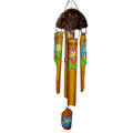 Bamboo Windchime, Painted Bamboo With Coconut