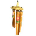 Bamboo Windchime Handpainted With Grass Bird House