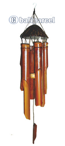 Antique Bamboo Windchime, With Coconut