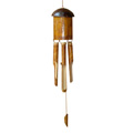 Bamboo Windchime, Burned Bamboo With Coconut Bird House. 