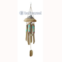 Bamboo Windchime, Painted Bamboo With Coconut