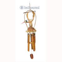 Polished Bamboo Windchime, With Bird