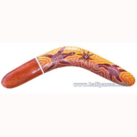 Aboriginal Dot Art Boomerang, Hand Carved From Albesia Wood