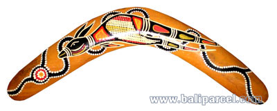 Aboriginal Dot Art Boomerang, Hand Carved From Albesia Wood