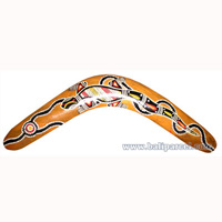 Aboriginal Dot Art Boomerang, Hand Carved From Albesia Wood