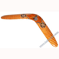Aboriginal Dot Art Boomerang, Hand Carved From Sono Wood