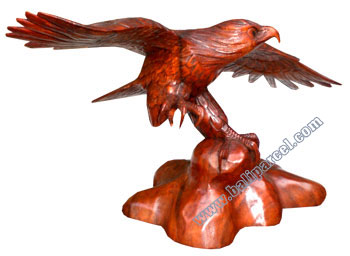 Wooden Playing Eagle, Hand Carved From Suar Wood