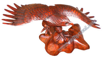Wooden Playing Eagle, Hand Carved From Suar Wood