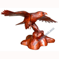 Wooden Playing Eagle, Hand Carved From Suar Wood