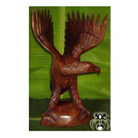 Wooden Playing Eagle, Hand Carved From Suar Wood