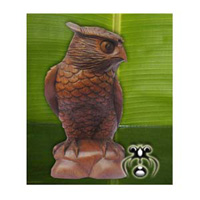 Wooden Owl, Hand Carved From Suar Wood