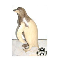 Wooden Pinguin, Hand Carved From Waru Wood
