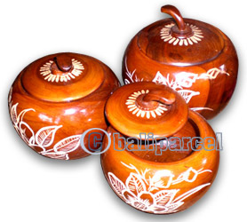 Jewellery Box Set Of 3 , This Hand Carved From Teak Wood