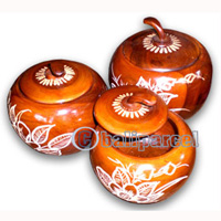 Jewellery Box Set Of 3 , This Hand Carved From Teak Wood