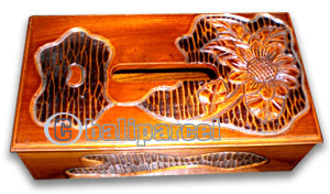 Tissue Box, This Hand Carved From Teak Wood