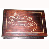 Jewellery Box, This Hand Carved From Albesia Wood 