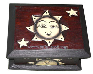 Jewellery Box, This Hand Carved From Albesia Wood 