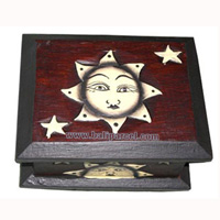 Jewellery Box, This Hand Carved From Albesia Wood 