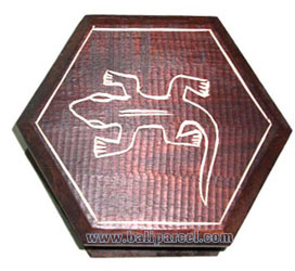 Jewellery Box, This Hand Carved From Albesia Wood 