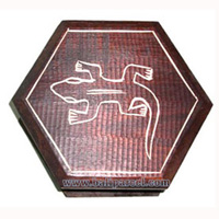 Jewellery Box, This Hand Carved From Albesia Wood 