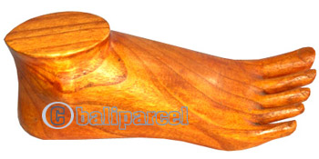 Foot Ornament Display, Hand Carved From Hibiscus Wood. 1 Set 2 Pieces 