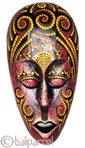 Tribal Lombok Aboriginal Dot Art Mask.This Mask Is Hand Carved From Albesia Wood. 