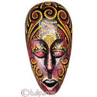 Tribal Lombok Aboriginal Dot Art Mask.This Mask Is Hand Carved From Albesia Wood. 
