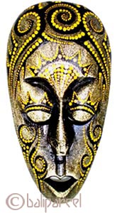 Tribal Lombok Aboriginal Dot Art Mask.This Mask Is Hand Carved From Albesia Wood. 