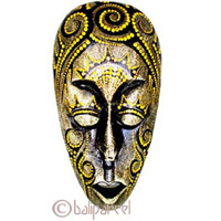 Tribal Lombok Aboriginal Dot Art Mask.This Mask Is Hand Carved From Albesia Wood. 