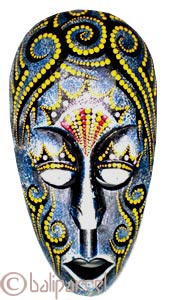 Tribal Lombok Aboriginal Dot Art Mask.This Mask Is Hand Carved From Albesia Wood. 