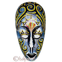 Tribal Lombok Aboriginal Dot Art Mask.This Mask Is Hand Carved From Albesia Wood. 