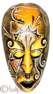 Tribal Lombok Aboriginal Dot Art Mask.This Mask Is Hand Carved From Albesia Wood. 