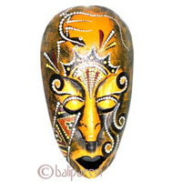 Tribal Lombok Aboriginal Dot Art Mask.This Mask Is Hand Carved From Albesia Wood. 