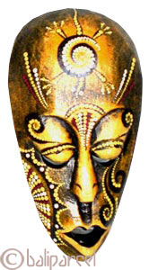 Tribal Lombok Aboriginal Dot Art Mask.This Mask Is Hand Carved From Albesia Wood. 