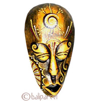 Tribal Lombok Aboriginal Dot Art Mask.This Mask Is Hand Carved From Albesia Wood. 