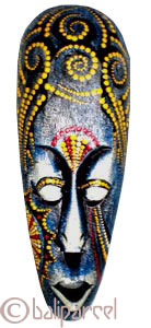 Tribal Lombok Aboriginal Dot Art Mask.This Mask Is Hand Carved From Albesia Wood. 