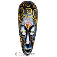 Tribal Lombok Aboriginal Dot Art Mask.This Mask Is Hand Carved From Albesia Wood. 