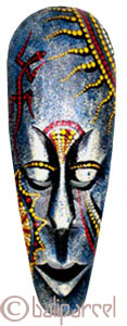 Tribal Lombok Aboriginal Dot Art Mask.This Mask Is Hand Carved From Albesia Wood. 