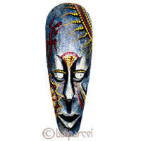 Tribal Lombok Aboriginal Dot Art Mask.This Mask Is Hand Carved From Albesia Wood. 