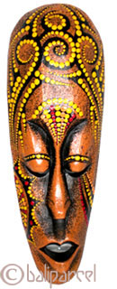Tribal Lombok Aboriginal Dot Art Mask.This Mask Is Hand Carved From Albesia Wood. 