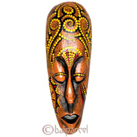 Tribal Lombok Aboriginal Dot Art Mask.This Mask Is Hand Carved From Albesia Wood. 