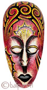 Tribal Lombok Aboriginal Dot Art Mask.This Mask Is Hand Carved From Albesia Wood. 
