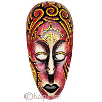 Tribal Lombok Aboriginal Dot Art Mask.This Mask Is Hand Carved From Albesia Wood. 